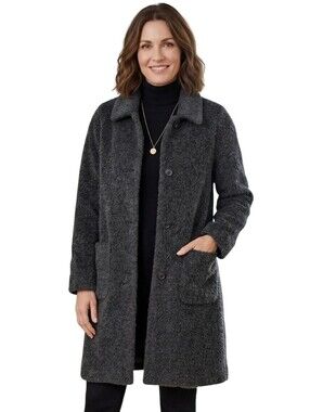 J. Jill Alpaca Wool Made In Peru Gray Fuzzy Coat Size S (Missy)